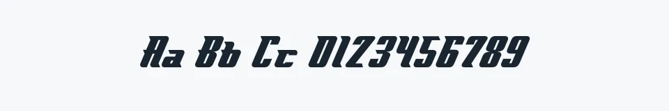 Rzeczywista próbka kroju Flyboy BB — Aa Bb Cc 0123456789