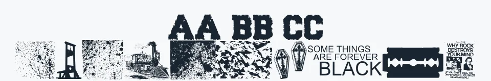 Rzeczywista próbka kroju Forever Black — Aa Bb Cc 0123456789