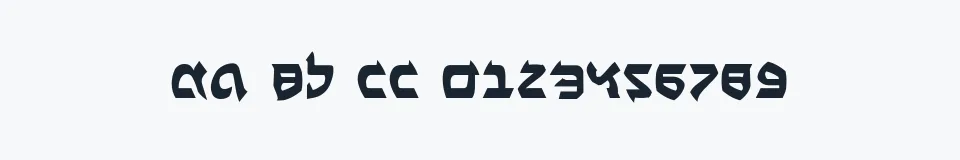 Rzeczywista próbka kroju Ben-Zion — Aa Bb Cc 0123456789