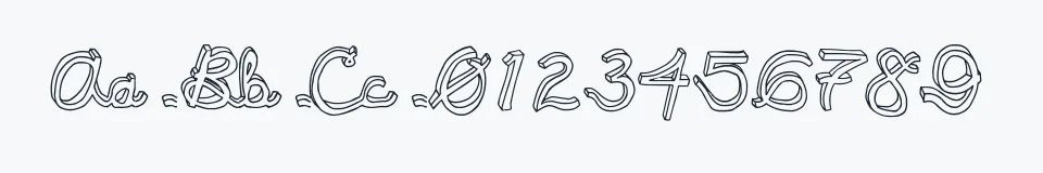 Rzeczywista próbka kroju pee pants script — Aa Bb Cc 0123456789
