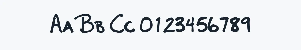 Rzeczywista próbka kroju MDBurnette — Aa Bb Cc 0123456789