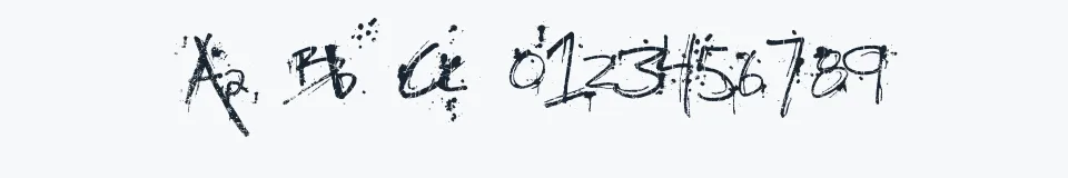 Rzeczywista próbka kroju Fh_Obscene — Aa Bb Cc 0123456789