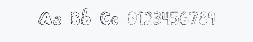 Rzeczywista próbka kroju Fh_Scribble — Aa Bb Cc 0123456789