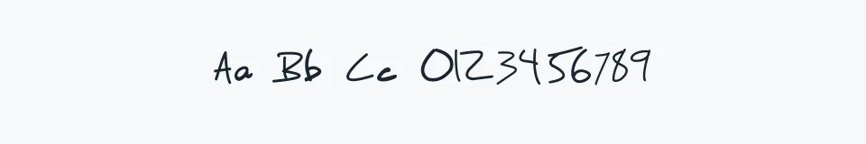 Rzeczywista próbka kroju Fh_Script — Aa Bb Cc 0123456789
