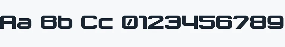 Rzeczywista próbka kroju Tektrron — Aa Bb Cc 0123456789