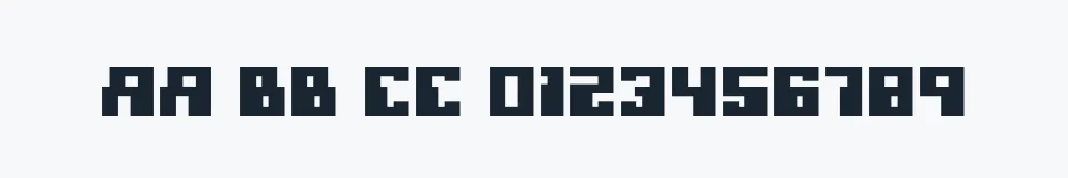 Rzeczywista próbka kroju Micronian — Aa Bb Cc 0123456789