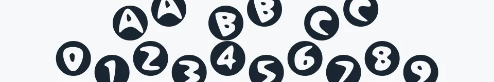 Rzeczywista próbka kroju BowlORama — Aa Bb Cc 0123456789