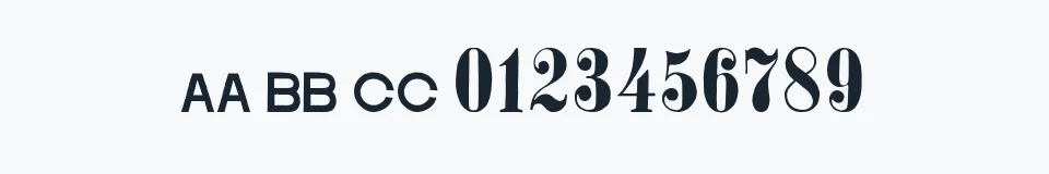 Rzeczywista próbka kroju Stoehr numbers — Aa Bb Cc 0123456789