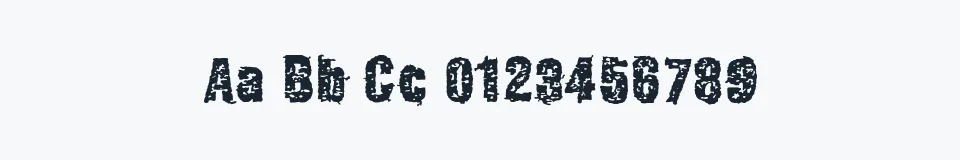 Rzeczywista próbka kroju GarbageG — Aa Bb Cc 0123456789
