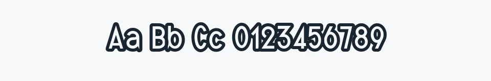 Rzeczywista próbka kroju Quirkus Out — Aa Bb Cc 0123456789