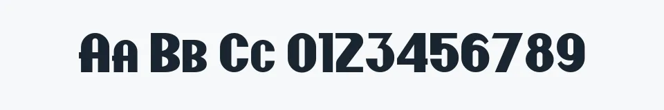 Rzeczywista próbka kroju ChippewaFallsNF — Aa Bb Cc 0123456789