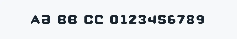Rzeczywista próbka kroju Strobo — Aa Bb Cc 0123456789