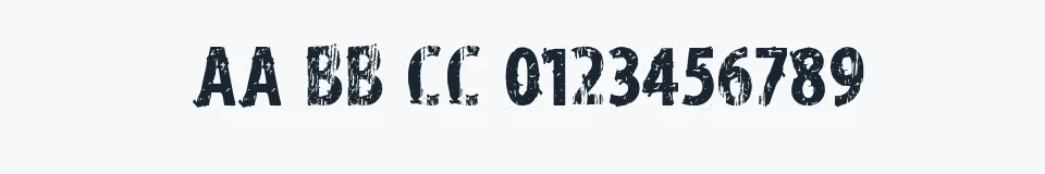 Rzeczywista próbka kroju vtks distress — Aa Bb Cc 0123456789