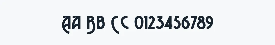 Rzeczywista próbka kroju Advokat Modern — Aa Bb Cc 0123456789