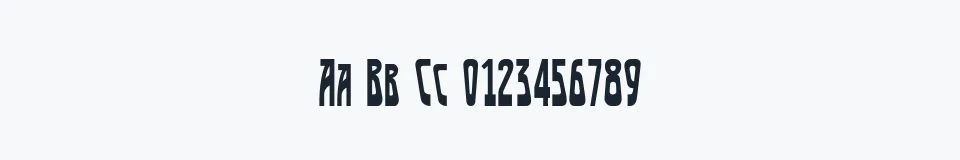 Rzeczywista próbka kroju Afisha — Aa Bb Cc 0123456789
