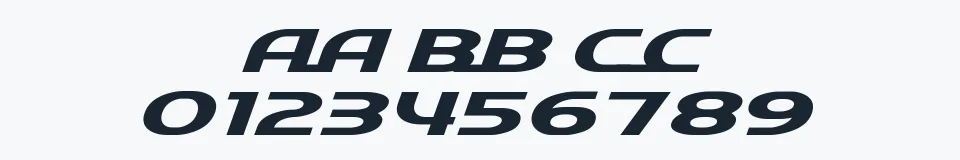 Rzeczywista próbka kroju QuickExpress — Aa Bb Cc 0123456789