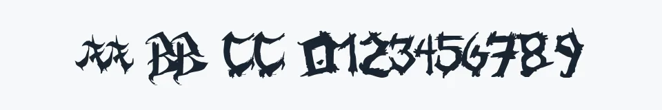 Rzeczywista próbka kroju Ming Gothic JJCR — Aa Bb Cc 0123456789
