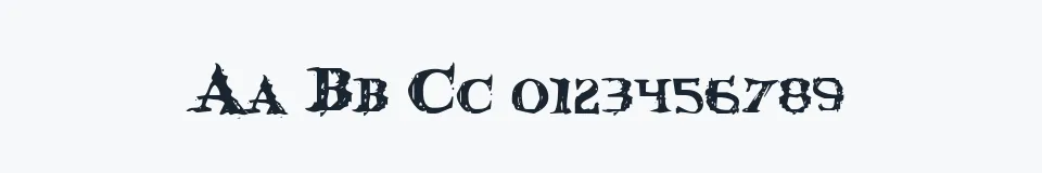 Rzeczywista próbka kroju Blood Crow — Aa Bb Cc 0123456789