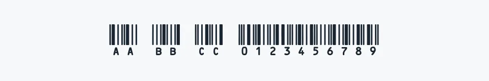 Rzeczywista próbka kroju CODE3X — Aa Bb Cc 0123456789