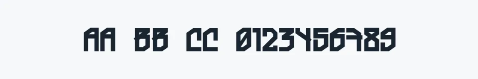 Rzeczywista próbka kroju Typograff — Aa Bb Cc 0123456789
