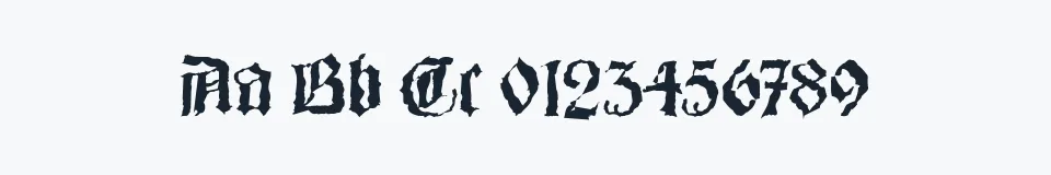 Rzeczywista próbka kroju Barlos-Random — Aa Bb Cc 0123456789