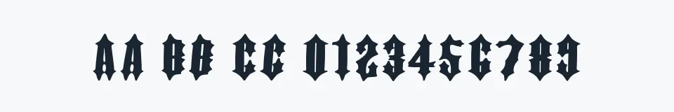 Rzeczywista próbka kroju DornspitzGrotesk — Aa Bb Cc 0123456789