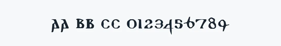 Rzeczywista próbka kroju ReadableGothic — Aa Bb Cc 0123456789
