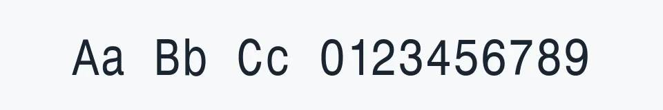 Rzeczywista próbka kroju MonospaceTypewriter — Aa Bb Cc 0123456789