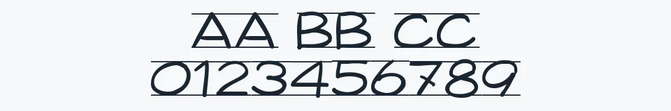 Rzeczywista próbka kroju Dimension — Aa Bb Cc 0123456789