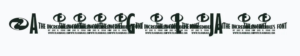 Rzeczywisty podgląd fontu the Incredibles – Zażółć gęślą jaźń