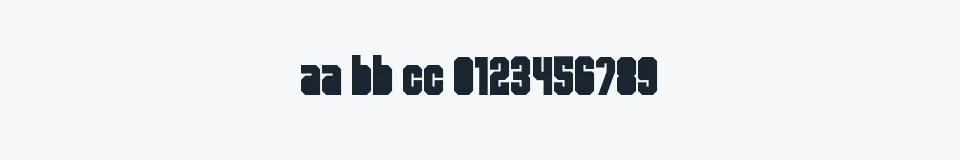 Rzeczywista próbka kroju Released — Aa Bb Cc 0123456789