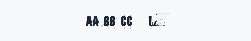 Rzeczywista próbka kroju 1 — Aa Bb Cc 0123456789