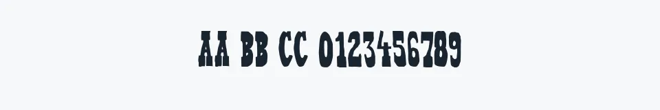 Rzeczywista próbka kroju Heffer — Aa Bb Cc 0123456789