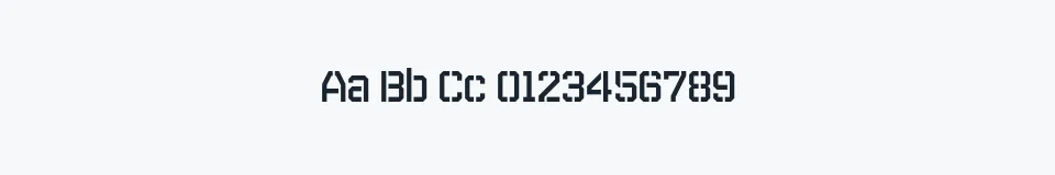 Rzeczywista próbka kroju Skipper Stencil — Aa Bb Cc 0123456789