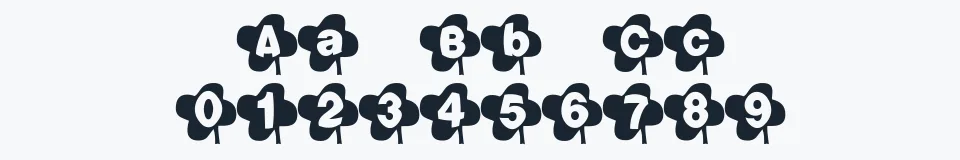 Rzeczywista próbka kroju Lucky Font — Aa Bb Cc 0123456789