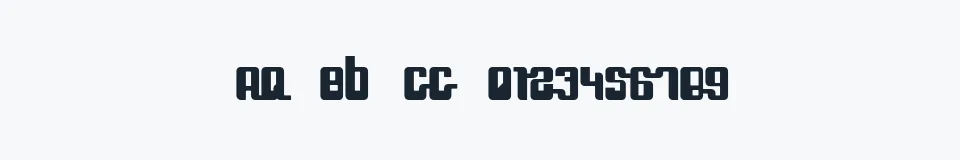 Rzeczywista próbka kroju SpeedFreek — Aa Bb Cc 0123456789