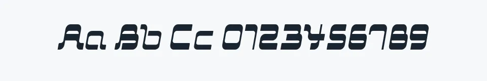 Rzeczywista próbka kroju Maniac2AL — Aa Bb Cc 0123456789