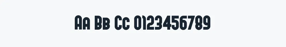 Rzeczywista próbka kroju FORQUE — Aa Bb Cc 0123456789