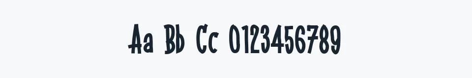 Rzeczywista próbka kroju Gobbledegook — Aa Bb Cc 0123456789