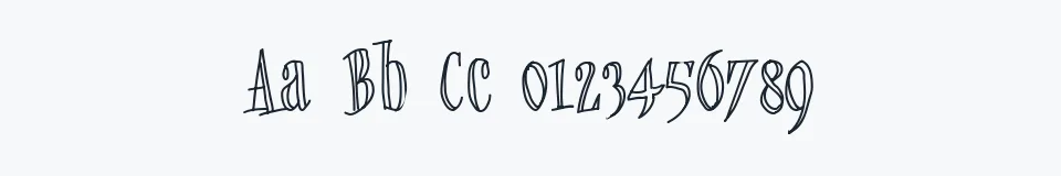 Rzeczywista próbka kroju Quickie — Aa Bb Cc 0123456789