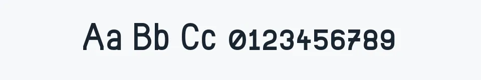 Rzeczywista próbka kroju DST — Aa Bb Cc 0123456789
