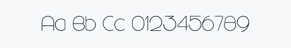Rzeczywista próbka kroju Rounded — Aa Bb Cc 0123456789