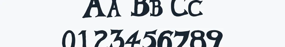 Rzeczywista próbka kroju Anfalas — Aa Bb Cc 0123456789