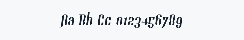 Rzeczywista próbka kroju Gladifilthefte — Aa Bb Cc 0123456789