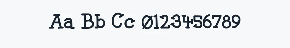 Rzeczywista próbka kroju Sheriff — Aa Bb Cc 0123456789