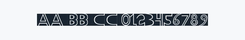 Rzeczywista próbka kroju Holitter Block — Aa Bb Cc 0123456789