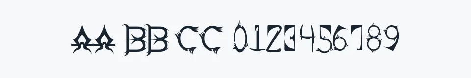 Rzeczywista próbka kroju Soul Of Holitter — Aa Bb Cc 0123456789