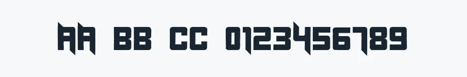 Rzeczywista próbka kroju Origicide — Aa Bb Cc 0123456789