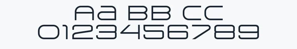 Rzeczywista próbka kroju Arkitech — Aa Bb Cc 0123456789