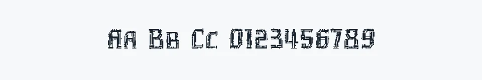 Rzeczywista próbka kroju Inhuman BB — Aa Bb Cc 0123456789